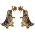 Подсвечник в виде дракона Dragon candlestick Green Gold Brown L or R варинант исполнения - 4 | Loft Concept в Москве