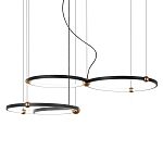 Люстра подвесная светодиодная с 4-мя кольцами черный металл Ring Horizontal варинант исполнения - 1 | Loft Concept в Москве