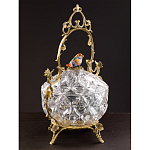 Конфетница с бронзовой ручкой и фарфоровой птичкой на крышке Eden Garden варинант исполнения - 5 | Loft Concept в Москве