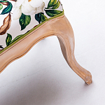 Банкетка из натурального бука золотистая с изображением птиц и цветов Blooming Birds варинант исполнения - 3 | Loft Concept в Москве