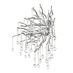 Бра с лучеобразным основанием и подвесками из прозрачного стекла в виде длинных капель Droplet Chandelier варинант исполнения - 11 | Loft Concept в Москве