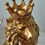Статуэтка лев с детализированной гривой и изящной короной Lion Crown  варинант исполнения - 6 | Loft Concept в Москве