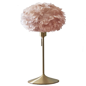 Настольная лампа из перьев Plumage Pink