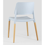Пластиковый стул на ножках из массива бука Ferret Grey-Blue варинант исполнения - 4 | Loft Concept в Москве