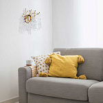 Бра золотого цвета с ветвями и белыми овальными стеклянными подвесками Droplet Chandelier варинант исполнения - 7 | Loft Concept в Москве