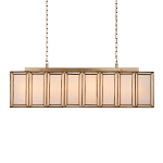 Люстра прямоугольная с каркасом золотого цвета Soft Glow Lamps варинант исполнения - 1 | Loft Concept в Москве