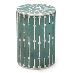 Приставной круглый столик с инкрустацией blue Mandika Bone Inlay  варинант исполнения - 2 | Loft Concept в Москве