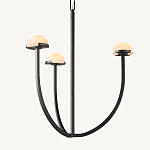 Люстрас 3-мя мраморными плафонами в форме купола Light Warm Light варинант исполнения - 2 | Loft Concept в Москве