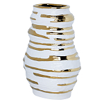 Ваза белая с рельефной поверхностью и золотыми полосами Vase Beehive варинант исполнения - 1 | Loft Concept в Москве