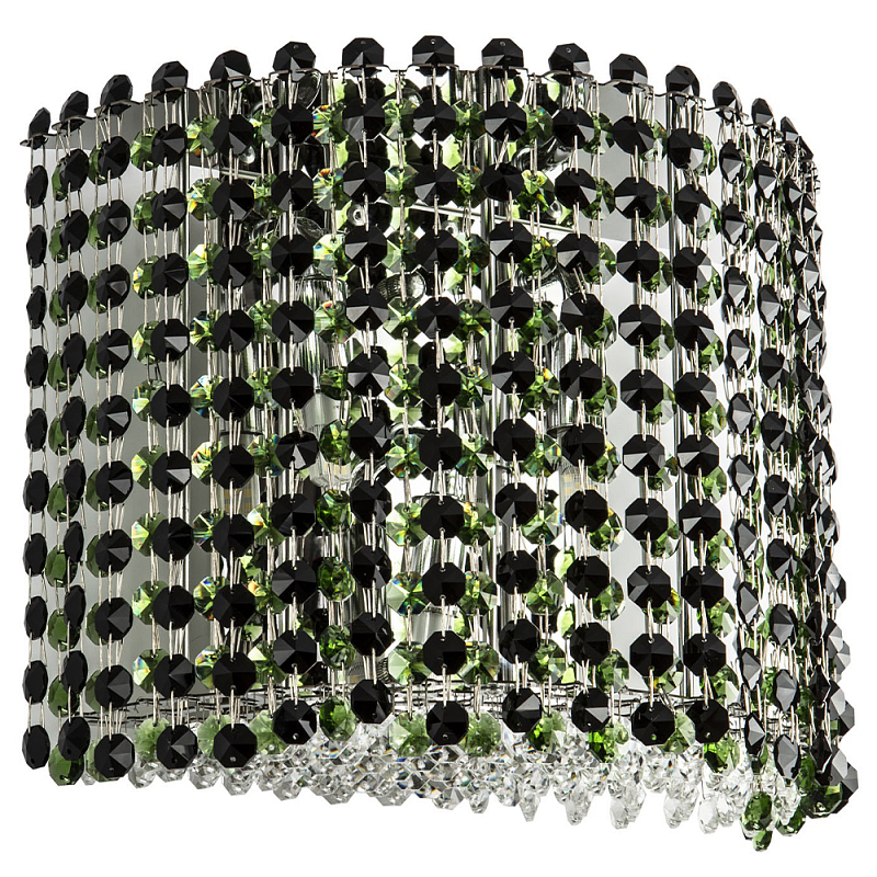      Crystal Art Chrome Green Wall Lamp      | Loft Concept 
