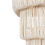 Трехъярусная люстра с подвесками из круглых деревянных бусин белая White Beads Three-tier Chandelier  варинант исполнения - 5 | Loft Concept в Москве