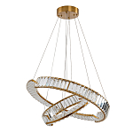 Светодиодная двухъярусная кольцевая люстра из хрусталя и стали и с пультом для регулировки света Maude Crystal Light варинант исполнения - 5 | Loft Concept в Москве