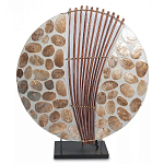 Настольная лампа из перламутра и дерева на подставке Indonesian Shell варинант исполнения - 2 | Loft Concept в Москве