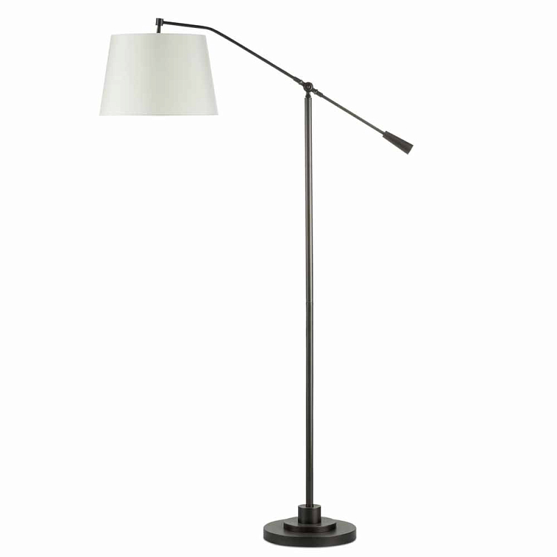 Торшер с регулируемым кронштейном Swivel Tilt Floor Lamp ivory ( слоновая кость ) Темная бронза Никель Латунь в Москве | Loft Concept 