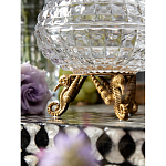 Конфетница прозрачная стеклянная на бронзовых ножках в виде морских коньков с крышкой в виде ракушки Eden Garden варинант исполнения - 5 | Loft Concept в Москве