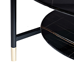 Стол журнальный круглый черный с полкой Inherence варинант исполнения - 5 | Loft Concept в Москве