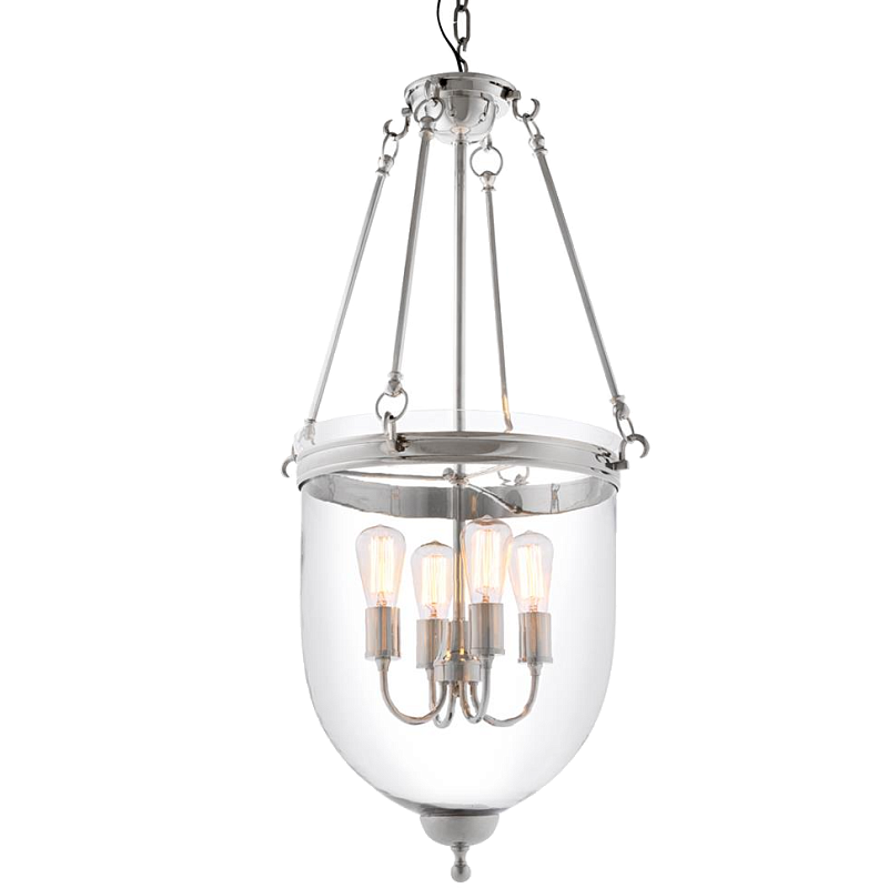 Люстра Lantern Cameron Nickel M Никель Прозрачное Стекло в Москве | Loft Concept 