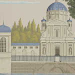 Обои ручная роспись Monuments of Paris Roberts on scenic paper варинант исполнения - 3 | Loft Concept в Москве