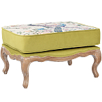 Банкетка из массива бука с изображением птиц и цветов Beige Green Chinoiserie Garden Banquette варинант исполнения - 1 | Loft Concept в Москве