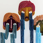 Вязаный Арт-Объект на стену из трех элементов Triptych варинант исполнения - 1 | Loft Concept в Москве