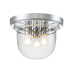 Потолочный светильник для ванных комнат с круглым стеклянным плафоном и тремя лампами Quoizel варинант исполнения - 6 | Loft Concept в Москве