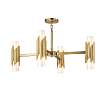 Люстра цвета латунь с 4-мя матовыми цилиндрическими плафонами Elstead Lighting варинант исполнения - 1 | Loft Concept в Москве