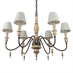 Люстра на металлическом основании с 6-ю белыми тканевыми абажурами Terrain варинант исполнения - 7 | Loft Concept в Москве