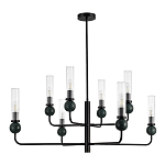 Люстра с 8-ю плафонами в форме стеклянных трубок и мраморных декоративных элементов Montreal варинант исполнения - 3 | Loft Concept в Москве