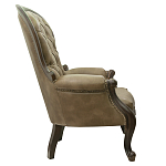 Кресло кожаное с мягкими подлокотниками на 4-х деревянных ножках Evelyn Classical Armchair варинант исполнения - 1 | Loft Concept в Москве