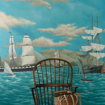 Обои ручная роспись Nantucket Crossing Brandt colourway on scenic paper варинант исполнения - 3 | Loft Concept в Москве