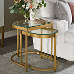 Комплект из 2-х приставных столиков на металлическом основании цвета латунь Ambassador варинант исполнения - 4 | Loft Concept в Москве