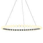 Люстра светодиодная кольцевая с круглыми плафонами белого цвета PEARLS Suspension 80 варинант исполнения - 1 | Loft Concept в Москве