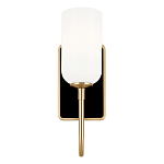  Бра с прямоугольным черным основанием и белым матовым цилиндрическим плафоном Kichler варинант исполнения - 10 | Loft Concept в Москве