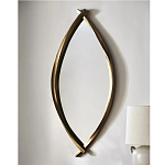 Зеркало овальное в деревянной золотистой раме Oval Gold Lines варинант исполнения - 4 | Loft Concept в Москве