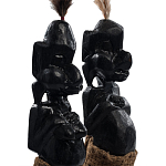 Комплект из 2-х деревянных статуэток Asmat Statuettes Black варинант исполнения - 3 | Loft Concept в Москве