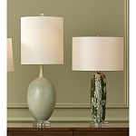 Настольная лампа керамическая с кремовым абажуром Scenic Column варинант исполнения - 6 | Loft Concept в Москве