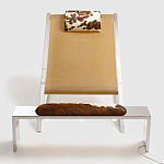 Дизайнерское кресло на металлическом каркасе с подставкой для ног Poltronova Mies Armchair варинант исполнения - 3 | Loft Concept в Москве