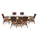 Комплект обеденный из ротанга Eloise grand варинант исполнения - 1 | Loft Concept в Москве