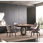 Обеденный стол круглый на чёрном фигурном основании Bosnia dinning table  варинант исполнения - 2 | Loft Concept в Москве