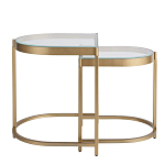 Комплект из 2-х приставных столиков на металлическом основании цвета латунь Ambassador варинант исполнения - 2 | Loft Concept в Москве
