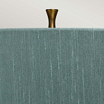 Настольная лампа с коническим дымчато-зелёным абажуром из искусственного шёлка Quintiesse варинант исполнения - 4 | Loft Concept в Москве