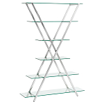 Стеллаж со стеклянными полками на стальном каркасе X-ray варинант исполнения - 1 | Loft Concept в Москве