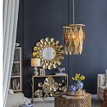 Зеркало круглое настенное в металлической раме Sunny Golden Petals варинант исполнения - 6 | Loft Concept в Москве