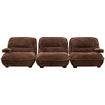 Кресло без подлокотников коричневое ну круглых деревянных ножках Loup Plush Armchair Brown варинант исполнения - 3 | Loft Concept в Москве