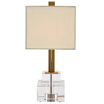 Настольная лампа прямоугольная на прозрачном основании Charm and Luxury варинант исполнения - 3 | Loft Concept в Москве