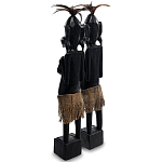 Комплект из 2-х деревянных статуэток Asmat Wooden Statuettes Black варинант исполнения - 2 | Loft Concept в Москве