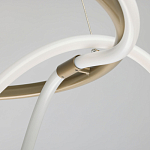 Люстра подвесная круглая золотого цвета с белыми изогнутыми световыми линиями Luke Lampco Tracer Lamp варинант исполнения - 7 | Loft Concept в Москве