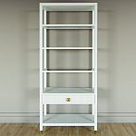 Стеллаж Elsa Dreams White со стеклянными полками и ящиком варинант исполнения - 4 | Loft Concept в Москве