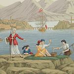 Обои ручная роспись Views of Italy Aurore варинант исполнения - 1 | Loft Concept в Москве