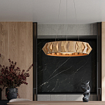 Люстра круглая из толстых деревянных реек Wooden Slats варинант исполнения - 4 | Loft Concept в Москве